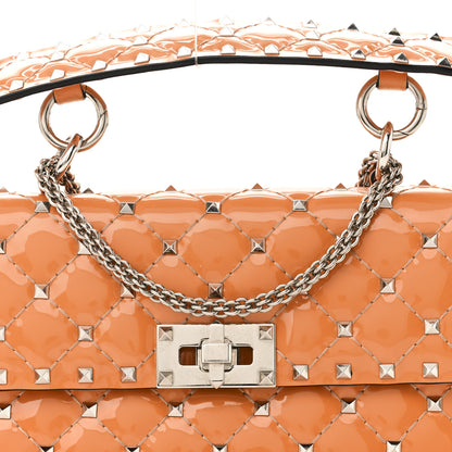 Valentino Garavani Patent Small Rockstud Spike Shoulder Bag Orange 7 of 10