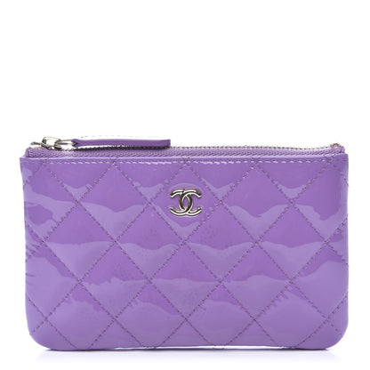 Chanel Patent Quilted Small Cosmetic Case Purple 1 of 10