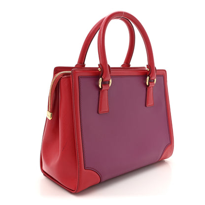 Salvatore Ferragamo Printed Calfskin Gancini Tote Red Purple 3 of 13