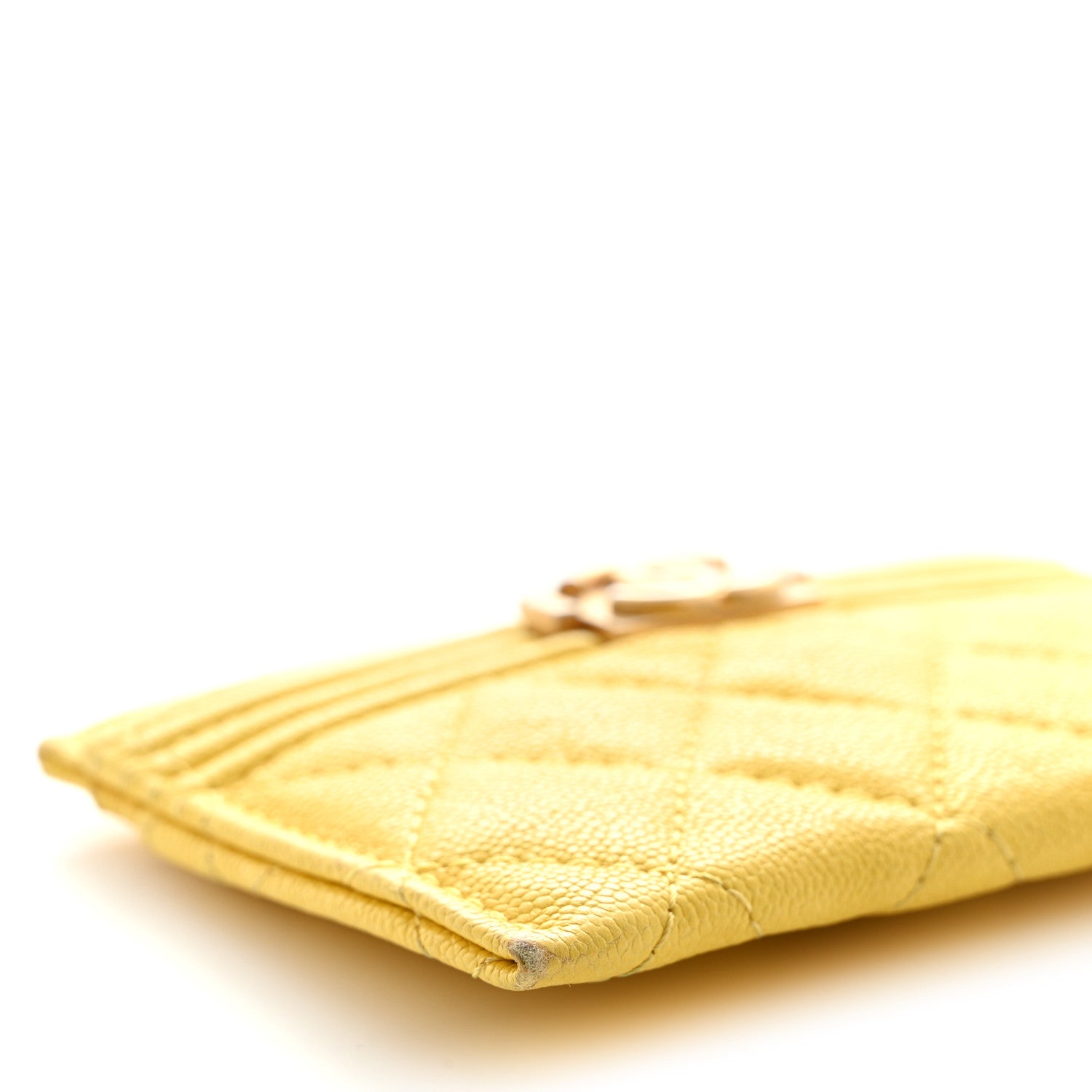 Chanel Caviar Quilted Boy Card Holder Yellow 9 of 14
