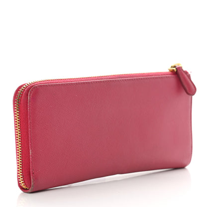 Prada Saffiano Half Zip Wallet Ibisco 3 of 16