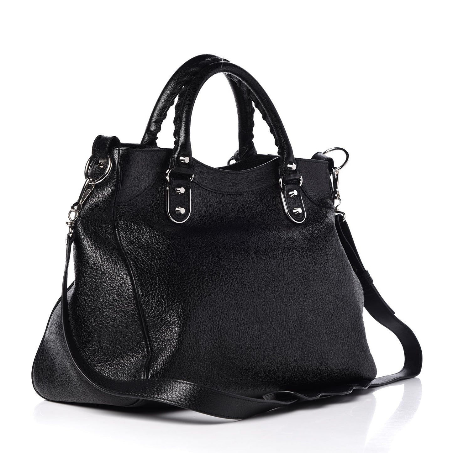 Chevre Silver Metallic Edge Hardware Velo Black