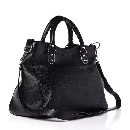 Balenciaga Chevre Silver Metallic Edge Hardware Velo Black 4 of 8