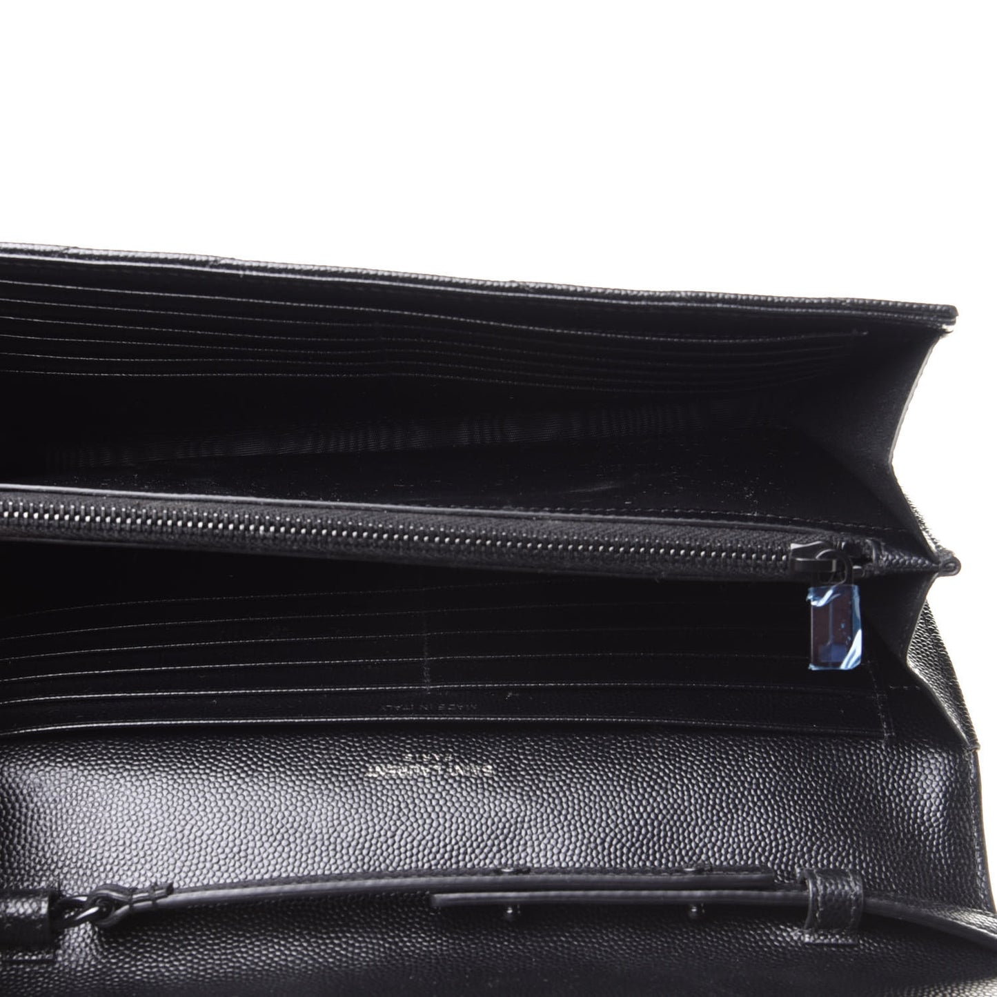 Grain De Poudre Matelasse Chevron Monogram Chain Wallet Black