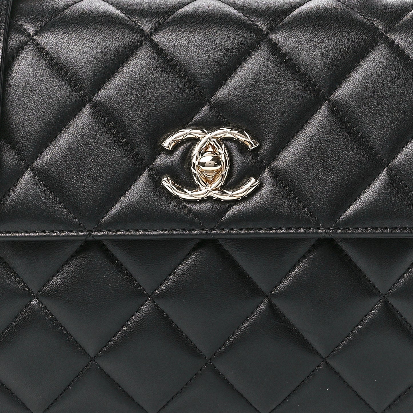 Lambskin Quilted Small Trendy CC Dual Handle Flap Bag Black