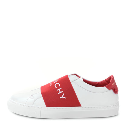 Givenchy Calfskin Band Logo Womens Urban Street Sneakers 38.5 White Red 1 of 8