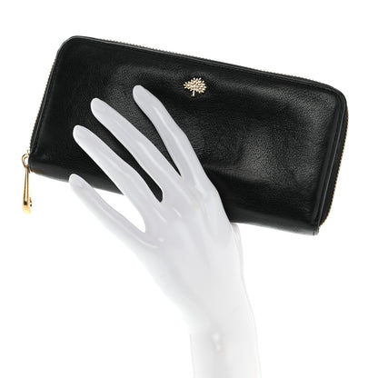 Mulberry Shiny Goatskin Tree Zip Around Wallet Black 2 of 11