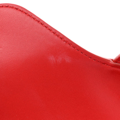 Christian Dior CHRISTIAN DIOR Lambskin Mini 3D Floral Saddle Bag Red 11 of 12
