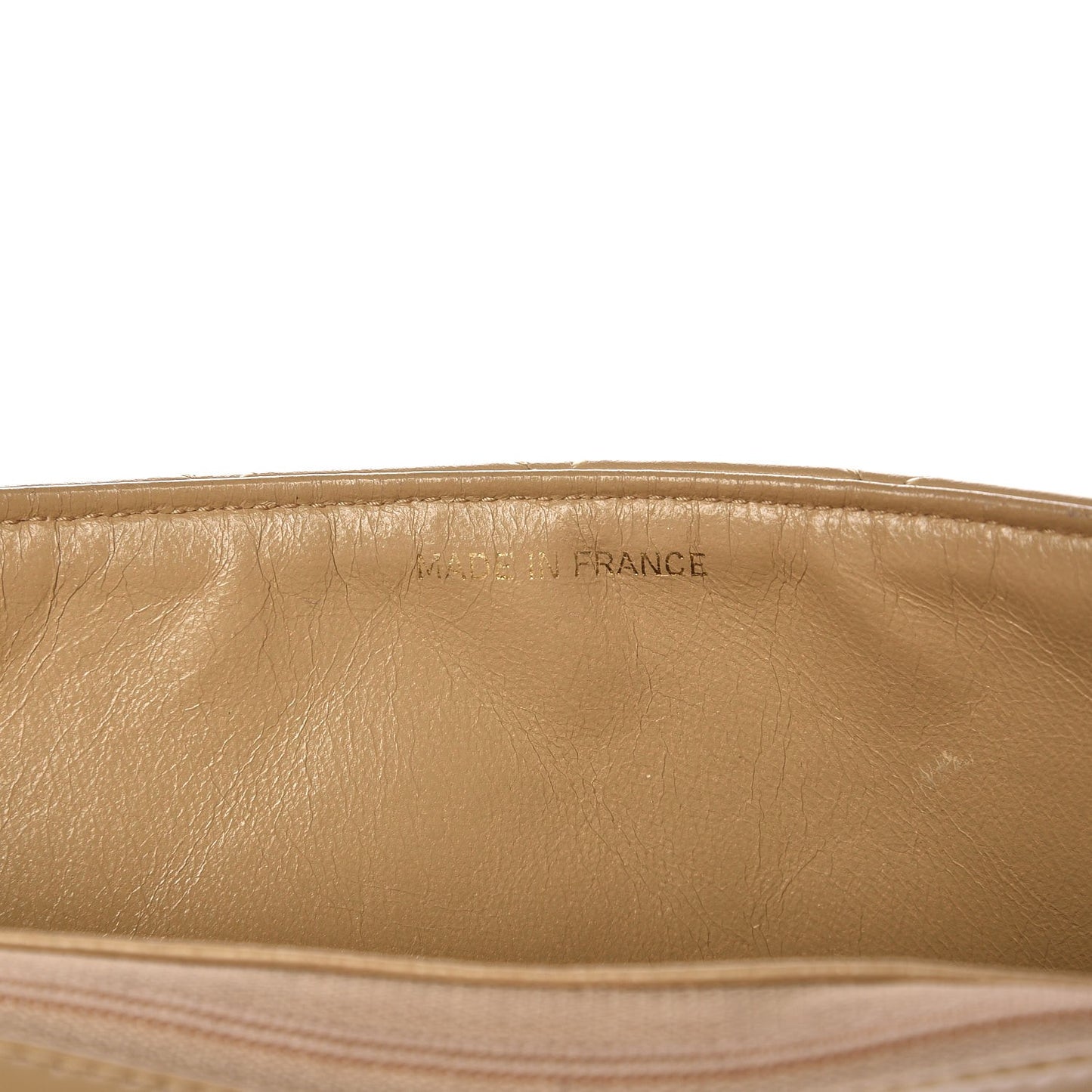 Lambskin Quilted Small Flap Beige