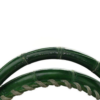 Balenciaga Crocodile Classic Silver Hardware Work Green 11 of 17