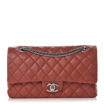 Chanel Glazed Lambskin Quilted Medium Double Flap Bijoux Chain Dark Orange 1 of 17