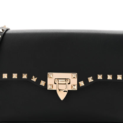 Valentino Garavani Vitello Medium Rockstud Flip Lock Crossbody Bag Black 7 of 10