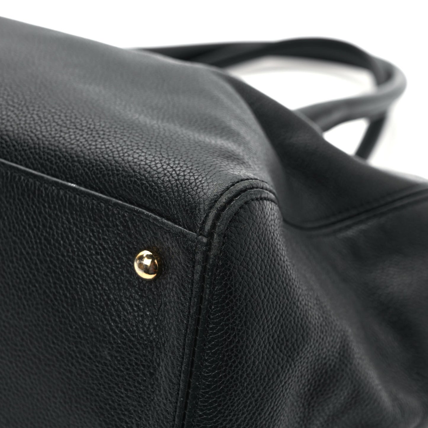 Calfskin Cerf Executive Shopper Tote Black
