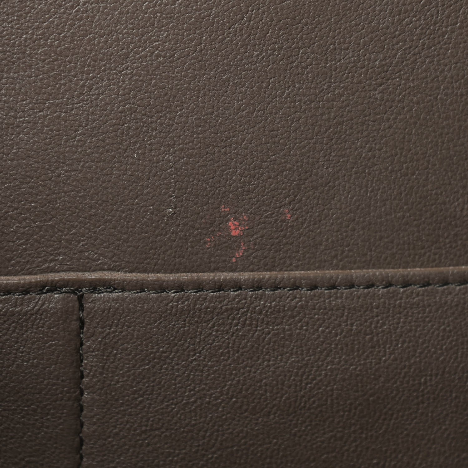 Celine Drummed Calfskin Suede Small Trapeze Souris 6 of 12