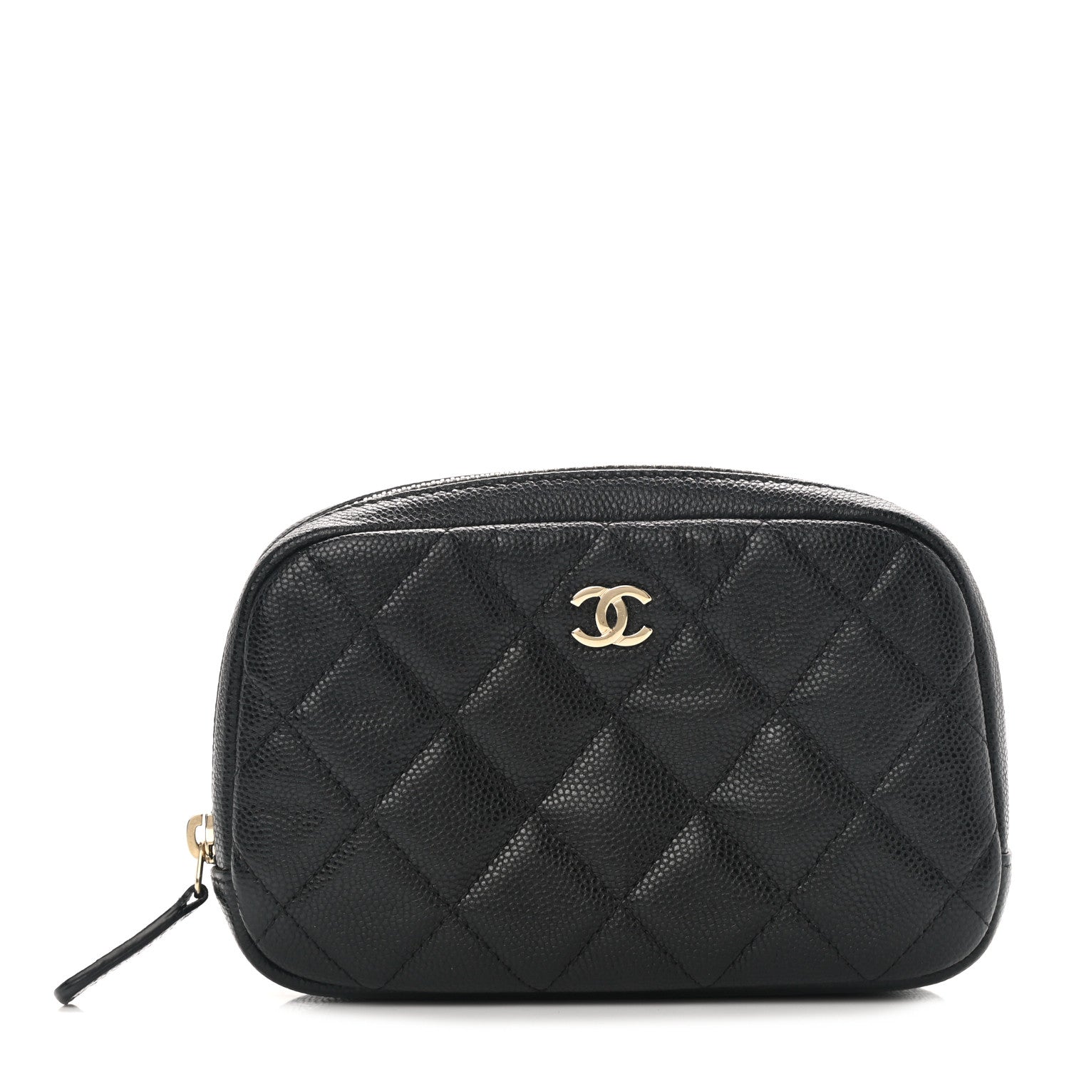Chanel Caviar Quilted Small Curvy Pouch Cosmetic Case Black 1 of 7