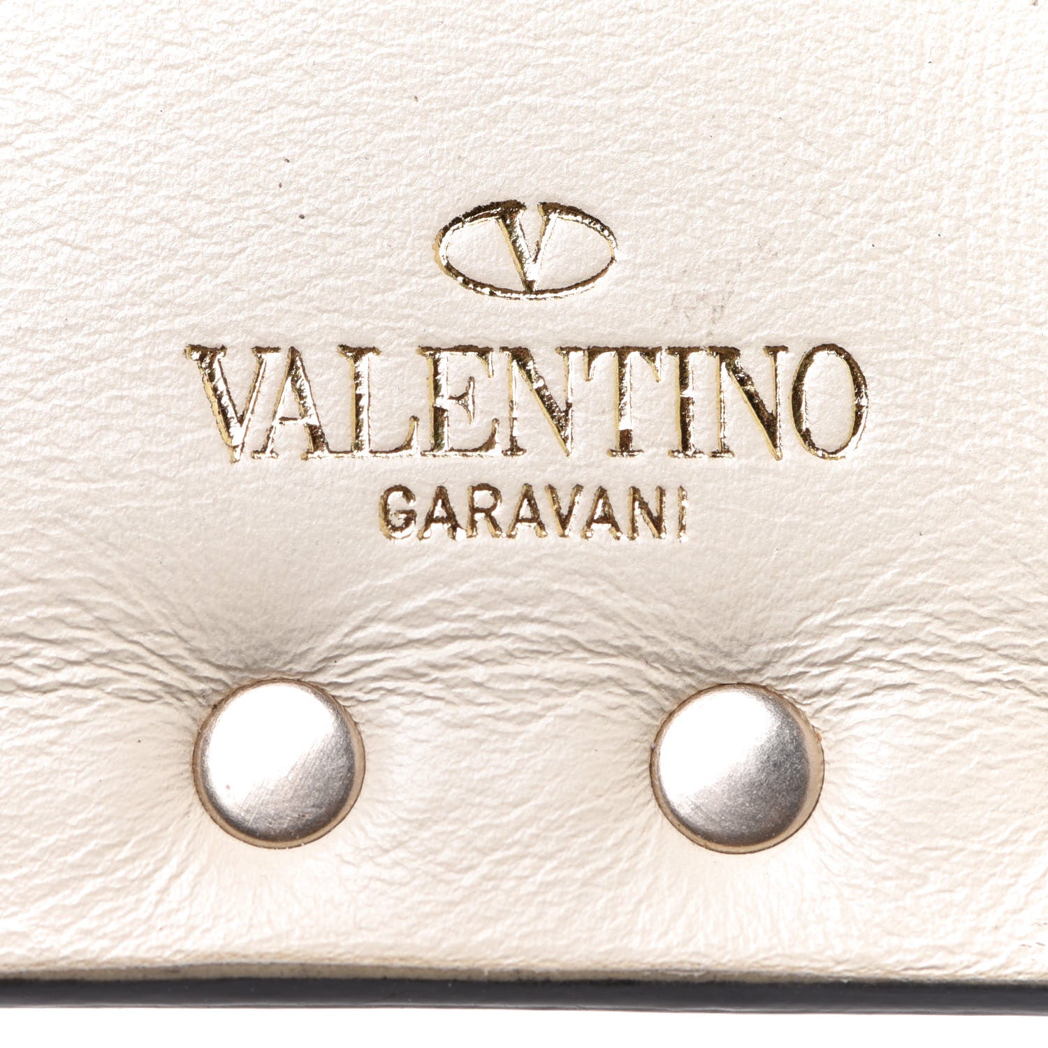 Valentino Garavani Calfskin Tri-Fold Rockstud Wallet Light Ivory 6 of 10