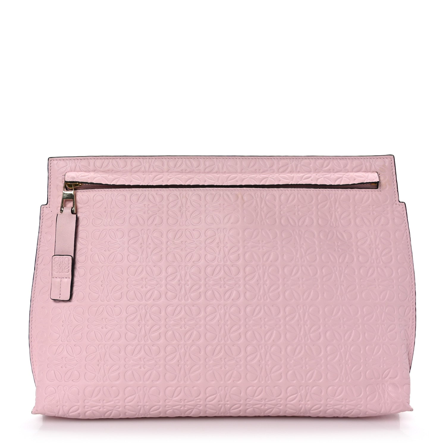 Loewe Calfskin Embossed Repeat T Pouch Soft pink 1 of 8