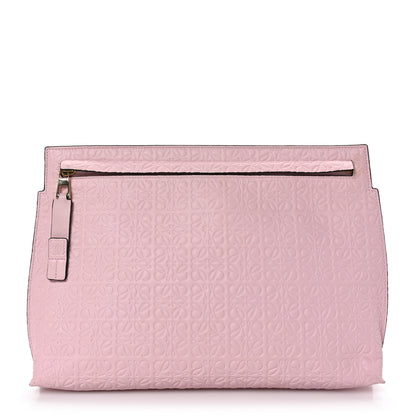 Loewe Calfskin Embossed Repeat T Pouch Soft pink 1 of 8