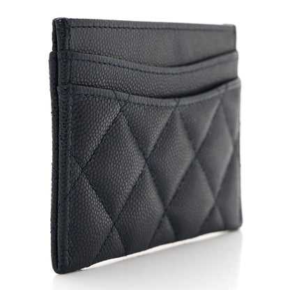 Chanel Caviar Quilted Card Holder Navy 3 of 8