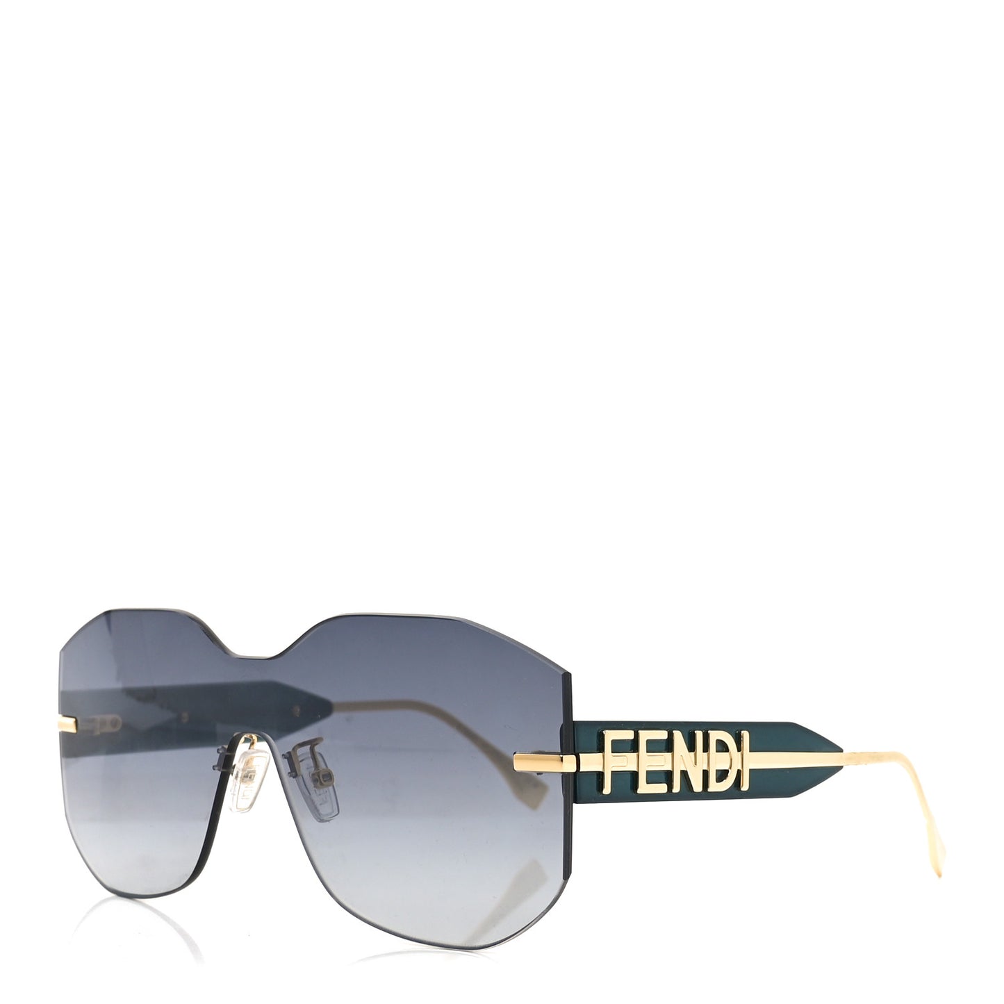 Metal Fendigraphy Shield Sunglasses FE40067U Green