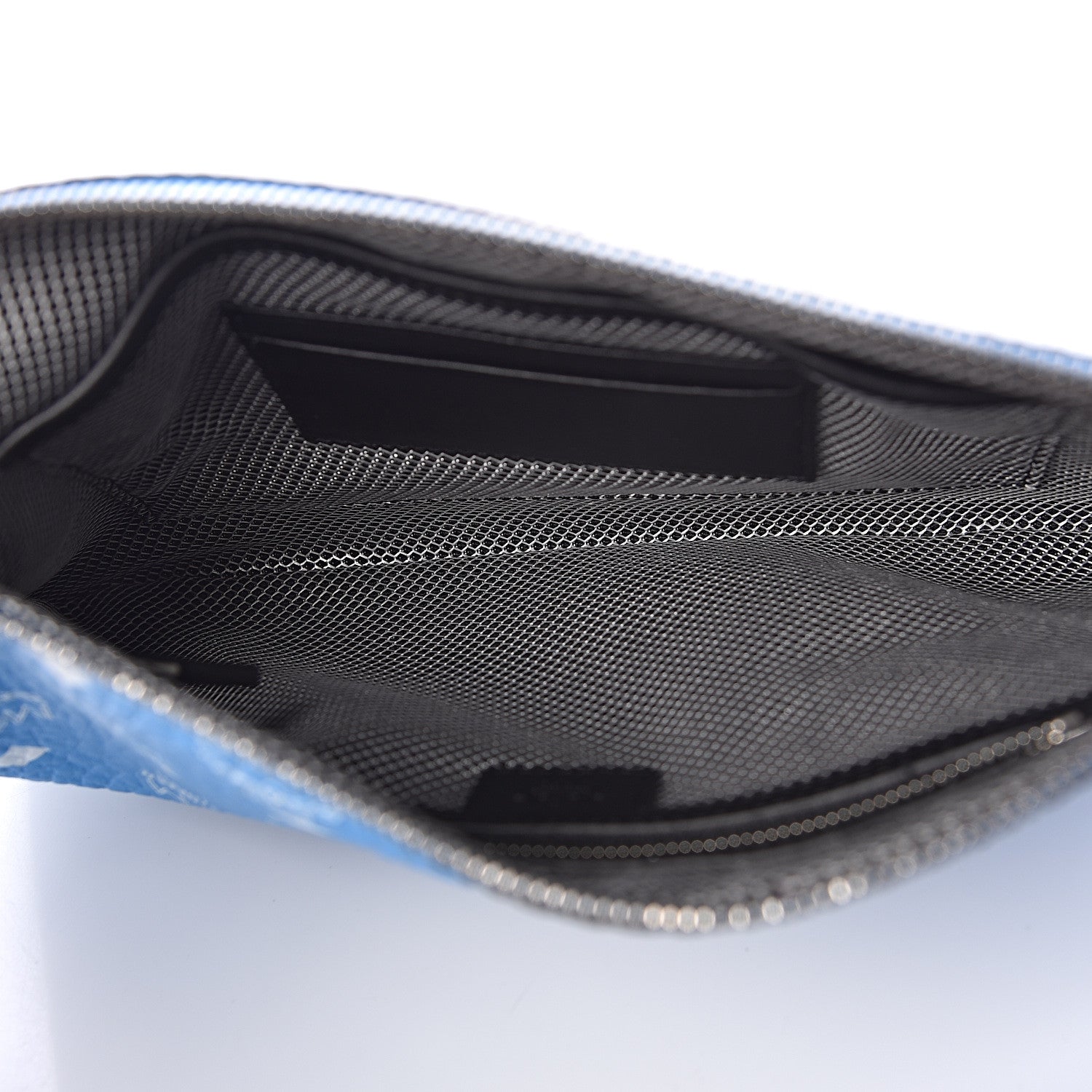 MCM Visetos Wristlet Zip Pouch Blue 5 of 9