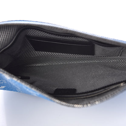 MCM Visetos Wristlet Zip Pouch Blue 5 of 9
