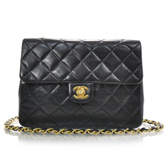 Lambskin Quilted Mini Flap Black