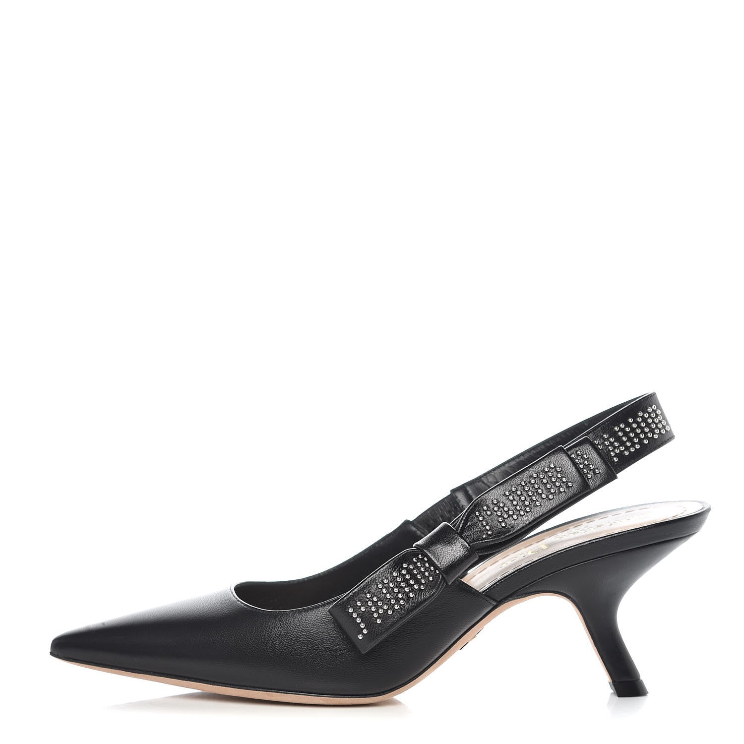 Christian Dior Lambskin Studded J'Adior Slingback 65mm Pumps 37 Black 1 of 12