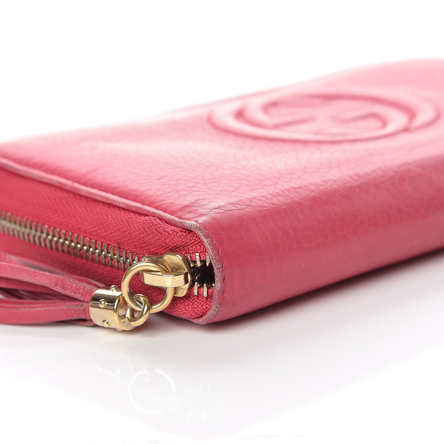 Gucci Pebbled Calfskin Soho Zip Around Wallet Pink 12 of 14