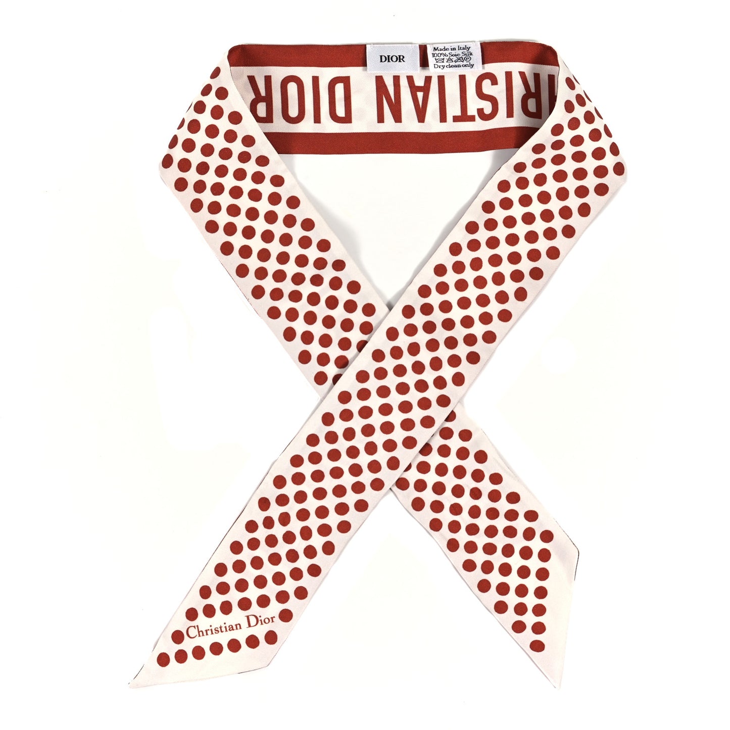 Silk Dots Mitzah Scarf White Red