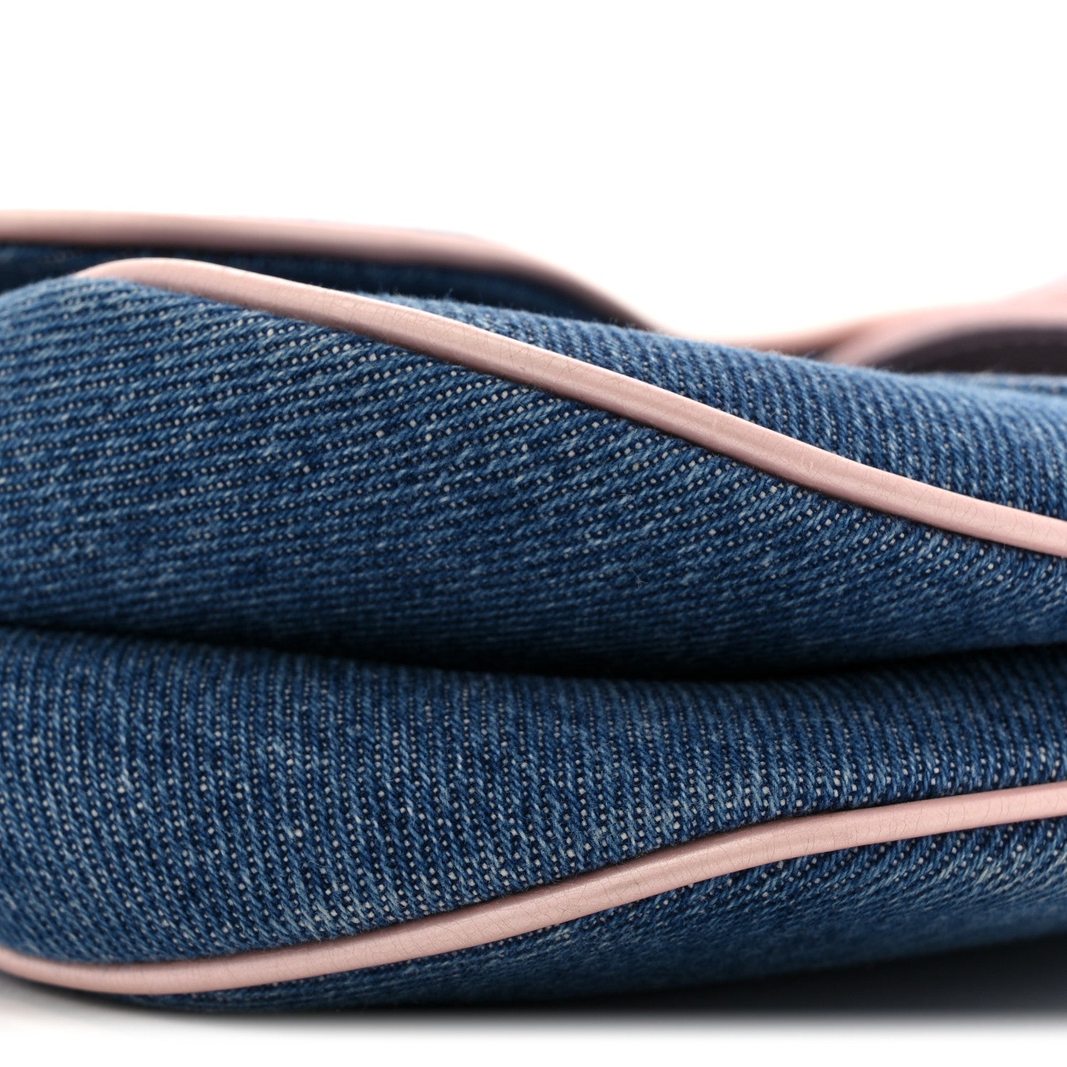 Christian Dior Patent Denim Jeans Saddle Bag Blue Pink 9 of 14
