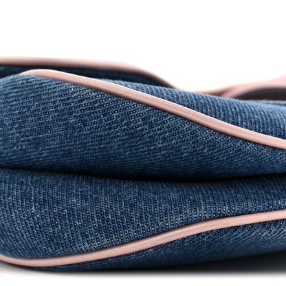 Christian Dior Patent Denim Jeans Saddle Bag Blue Pink 9 of 14