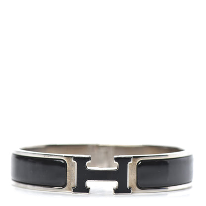 Hermes Enamel Narrow Clic Clac H Bracelet PM Black 1 of 5