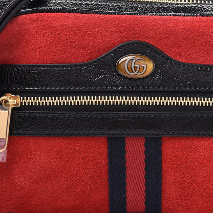 Gucci Suede Patent Web Mini Ophidia Shoulder Bag Red 8 of 9
