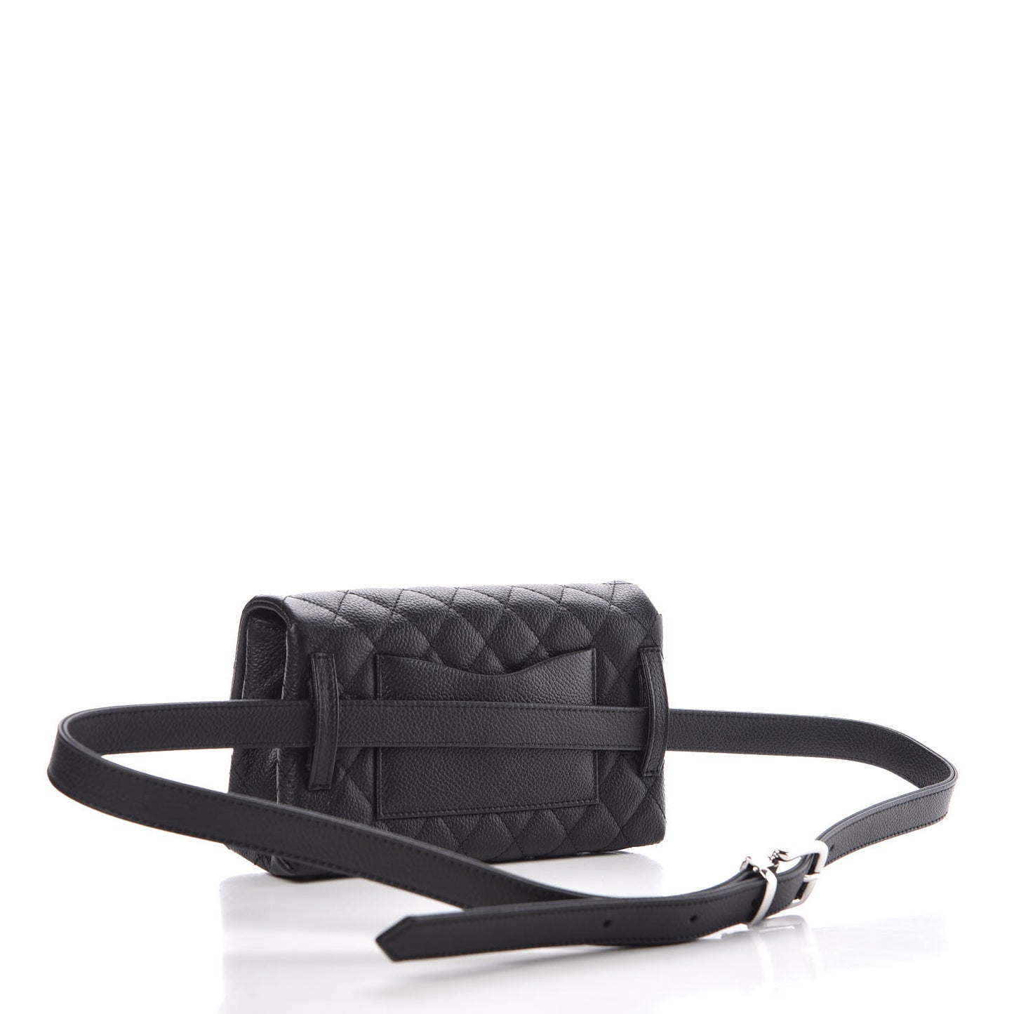 Grained Calfskin Quilted 2.55 Reissue Flap Belt Bag Clutch Black
