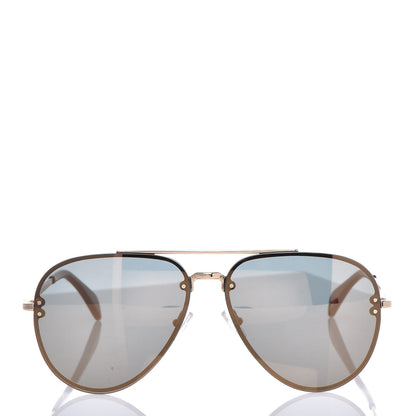 Celine Acetate Mirror Aviator Sunglasses CL41391/S Gold Grey 3 of 8