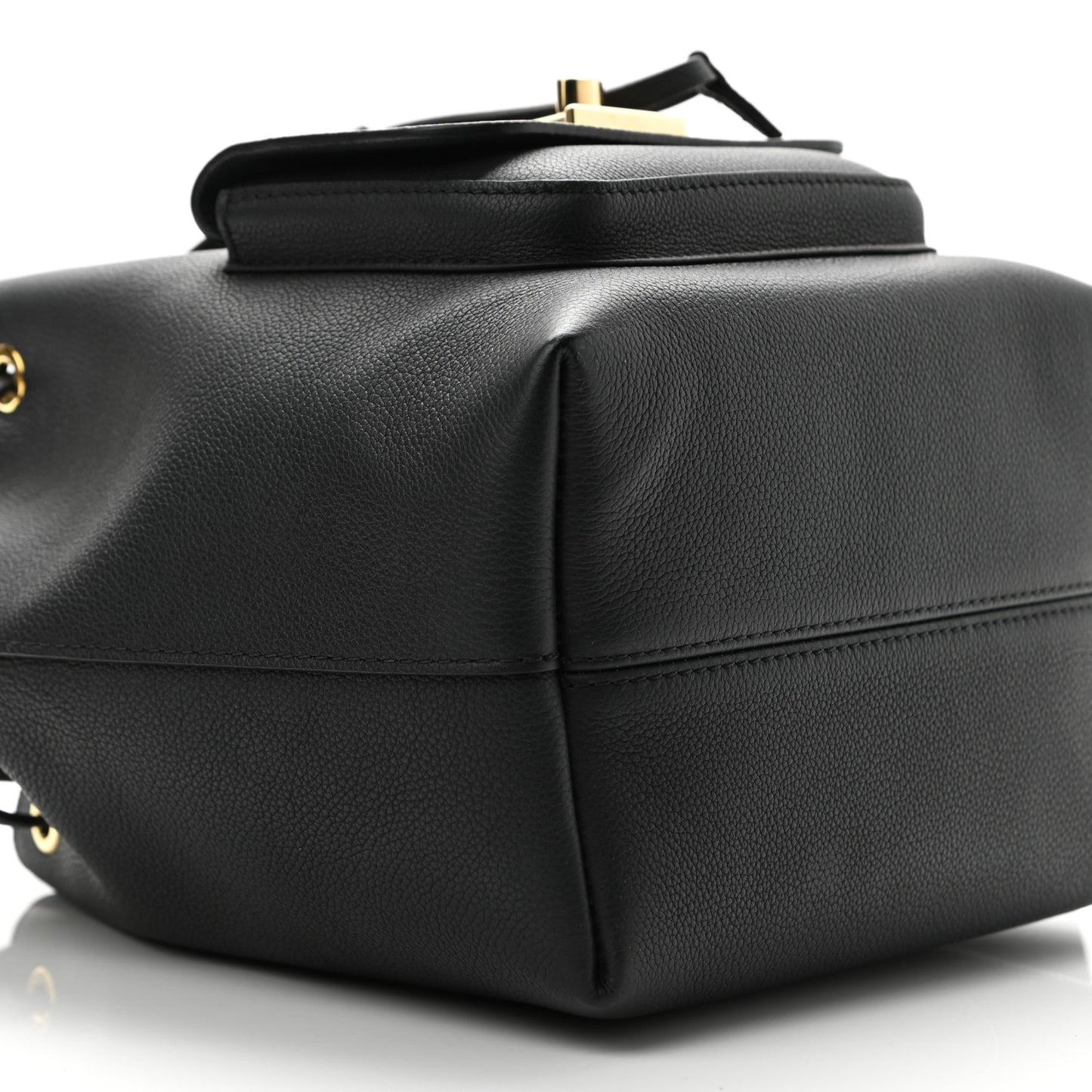 Calfskin Lockme Bucket MM Black