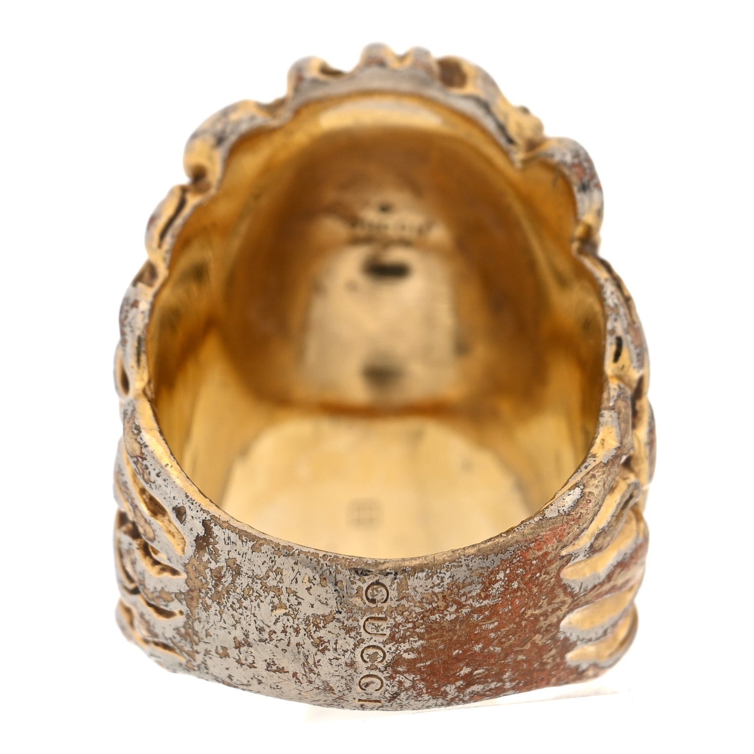 Gucci Metal Crystal Lion Head Ring 56 7.5 Gold 1852993 – FASHIONPHILE