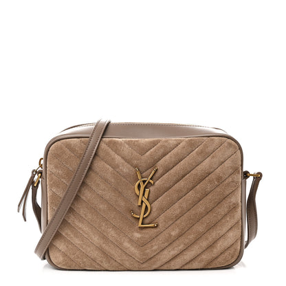 Saint Laurent Suede Matelasse Monogram Lou Camera Bag Taupe 1 of 10