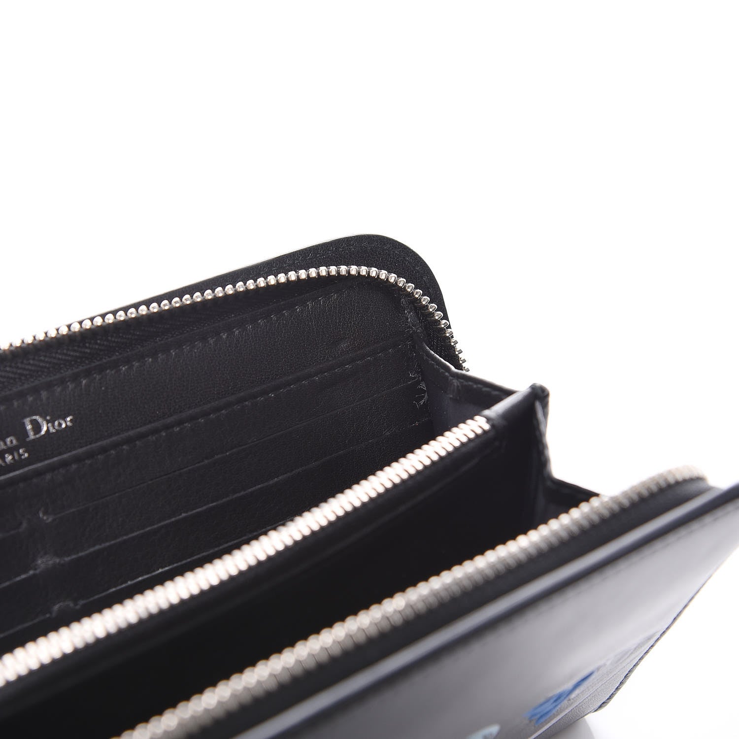 Christian Dior Calfskin Paradise Diorissimo Voyageur Wallet Black 7 of 13