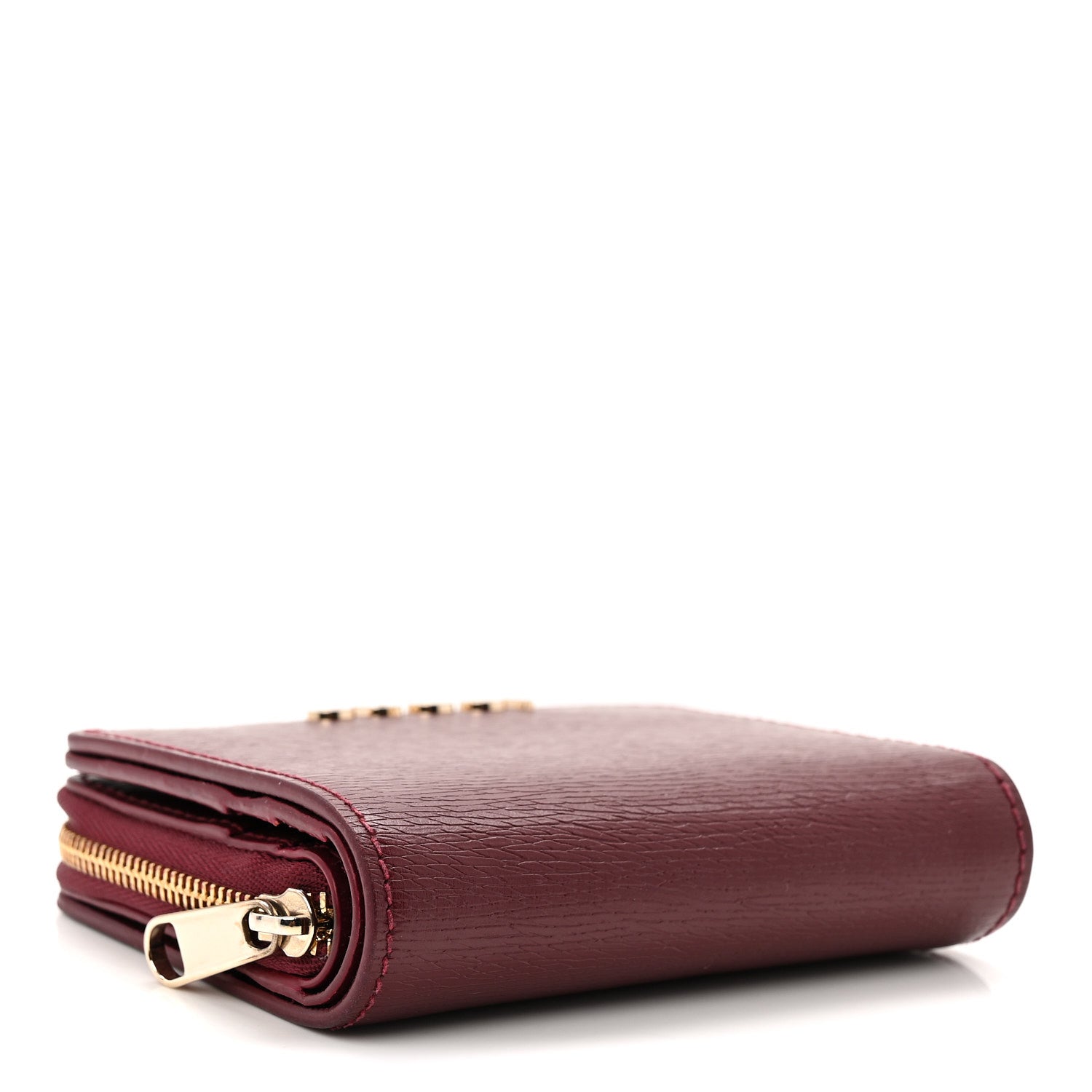Gucci Textured Calfskin Script Logo Mini Wallet Rosso Ancora 4 of 8