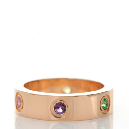 Cartier 18K Pink Gold Sapphire Garnet Amethyst 5.5mm LOVE Ring 54 6.75 4 of 6