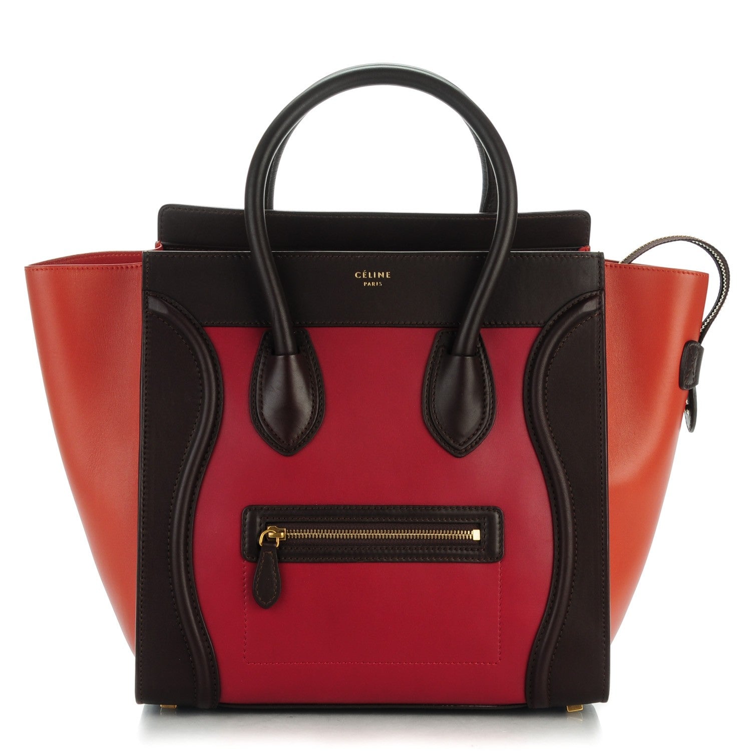 Celine Satin Calfskin Mini Tri-Color Luggage Blood 1 of 9