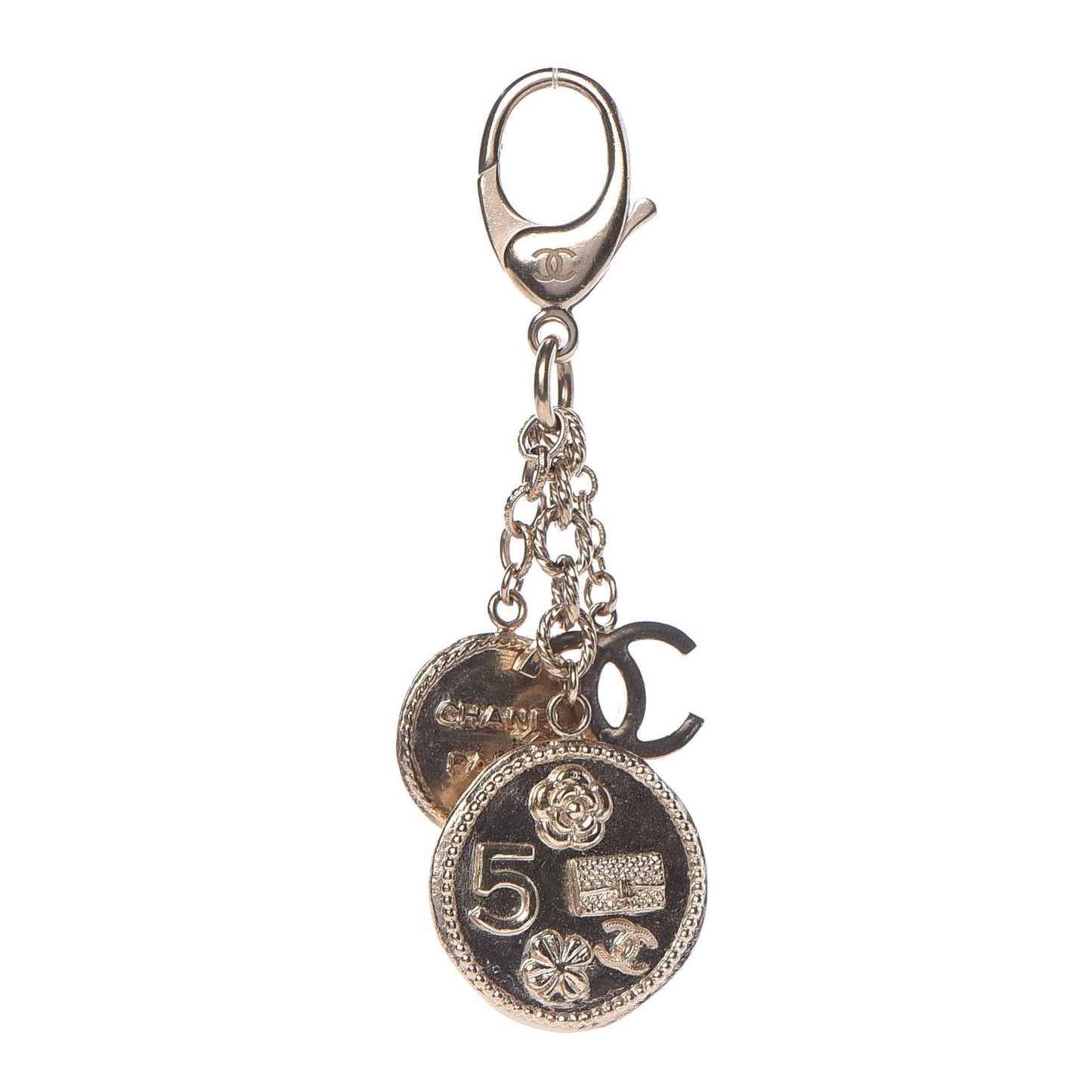 Coco CC Coins Key Chain Light Gold