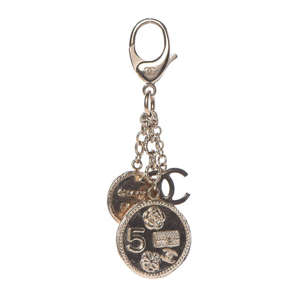 Chanel Coco CC Coins Key Chain Light Gold 1 of 2