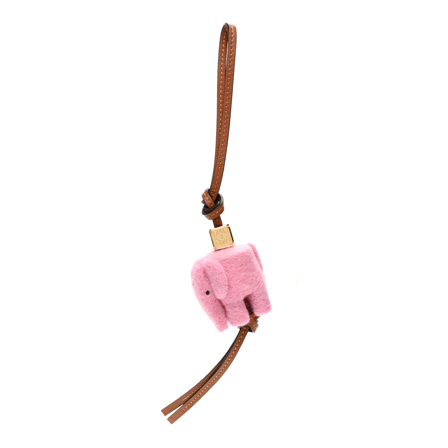 Calfskin Felt Elephant Bag Charm Candy