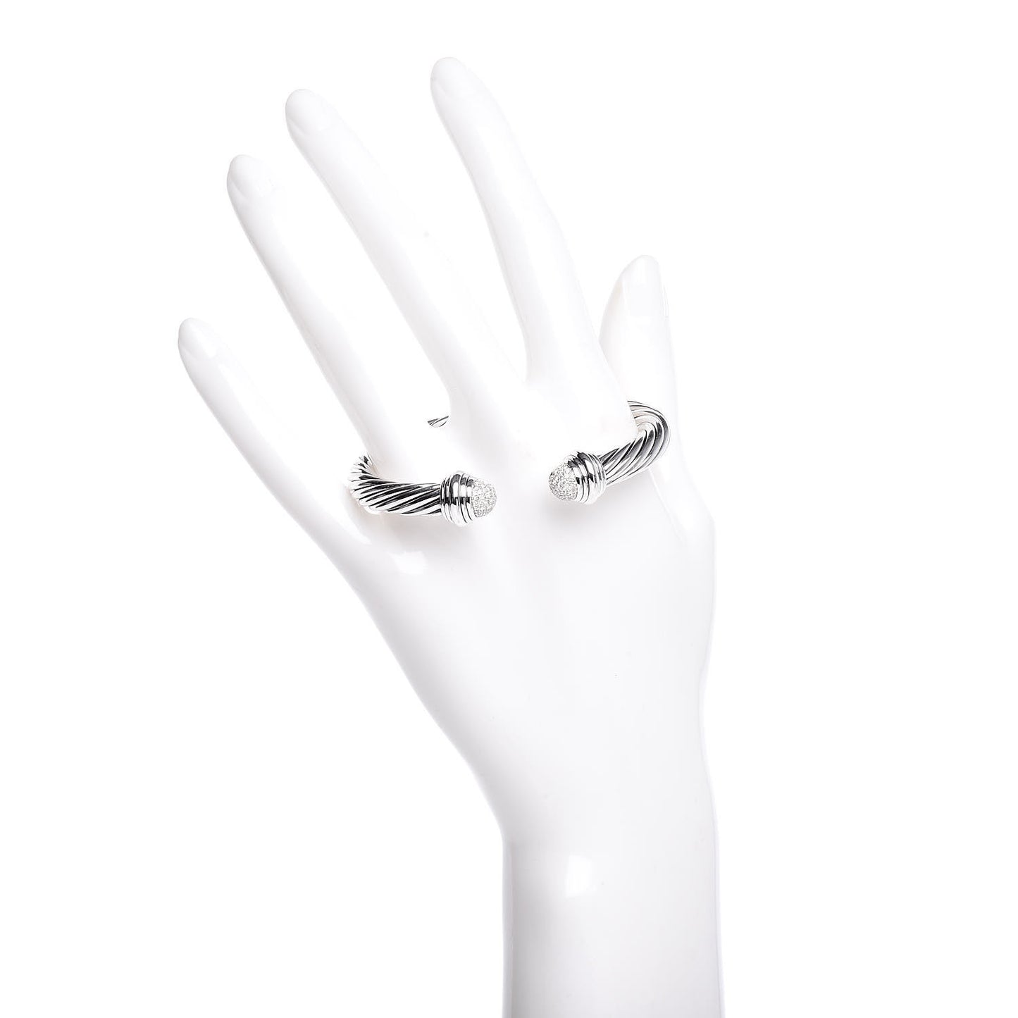Sterling Silver Diamond 7mm Cable Classics Bracelet