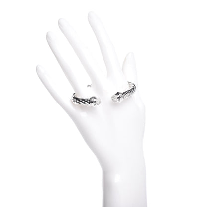 David Yurman Sterling Silver Diamond 7mm Cable Classics Bracelet 2 of 4