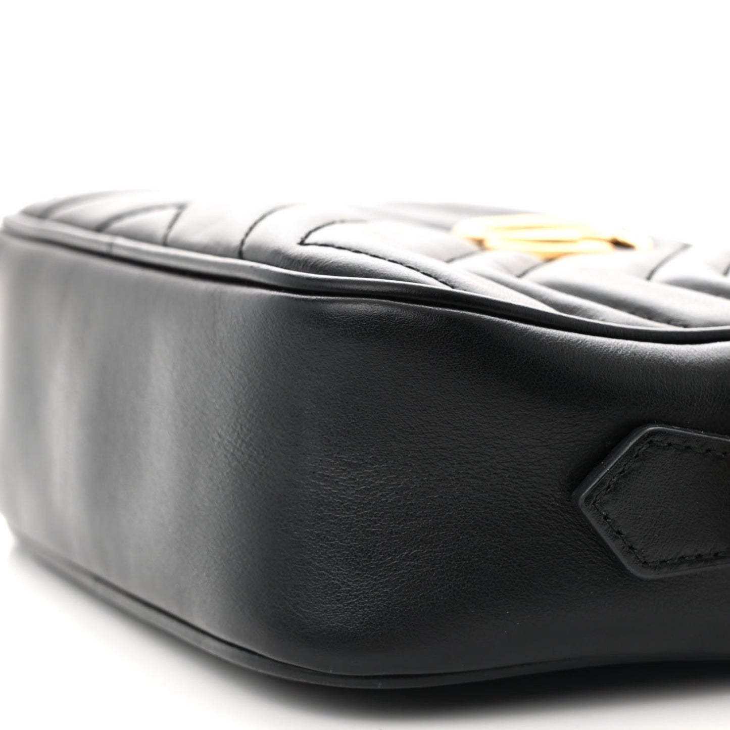 Calfskin Matelasse Mini GG Marmont Chain Shoulder Bag Black