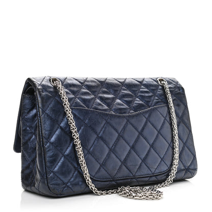 Chanel Metallic Aged Calfskin Quilted 2.55 Reissue 227 Flap Blue 3 of 11